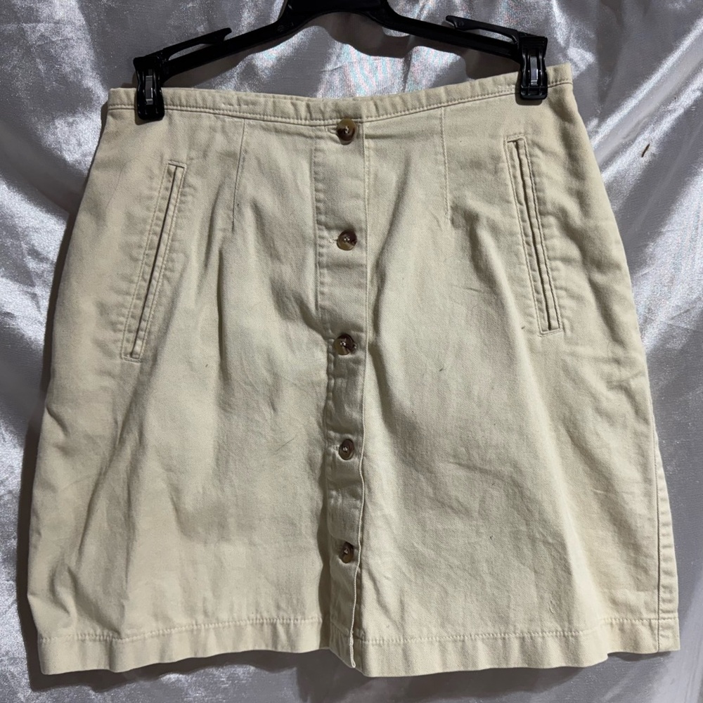 Tan Button Front Skirt by Skoozi, Sz 9